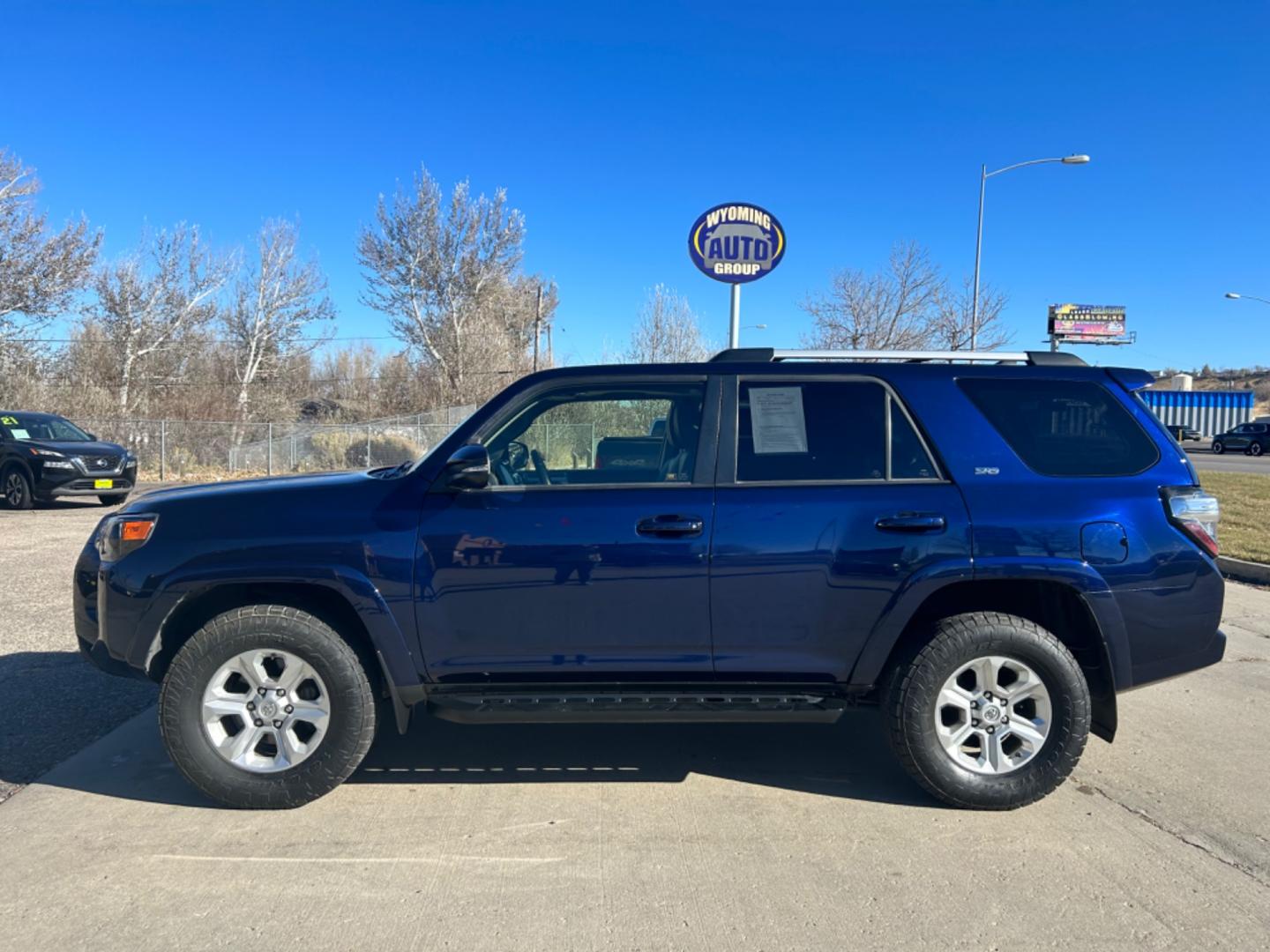 2019 Blue /BLACK Toyota 4Runner SR5 4WD (JTEBU5JR6K5) with an 4.0L V6 DOHC 24V engine, 5A transmission, located at 3030 CY Ave, Casper, WY, 82604, (307) 265-3830, 42.827816, -106.357483 - WIth 17-inch alloy wheels, skid plates, and a full size spare tire, you are ready for those off road adventures! 8 way driver's power seat, means you can also be comfortable while doing it. Let us know if you want to come check out this beauty. With her deep blue, she just shines in the sunlight. - Photo#0